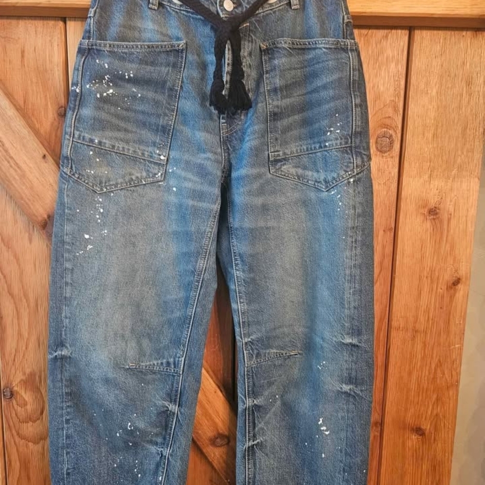 We The Free Distressed Denim Jeans with White Speckles